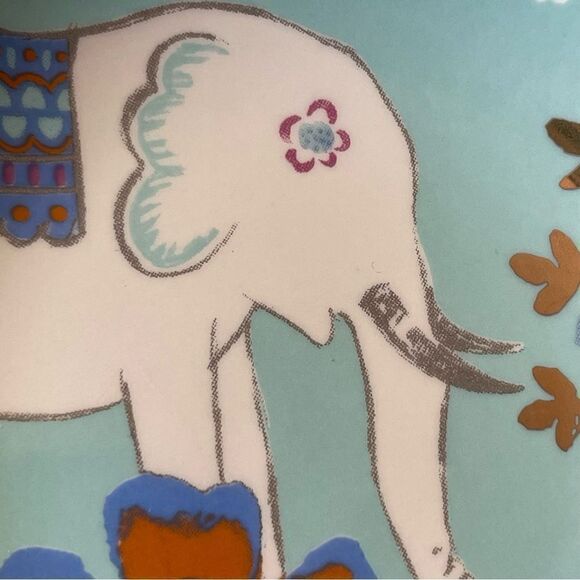 Elephant dish gold accented good luck remover of obstacles - Picture 4 of 8